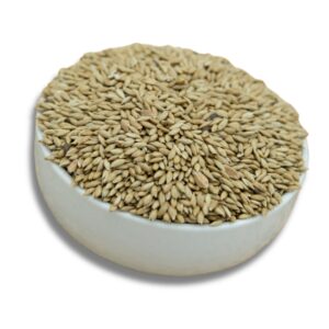 A bowl filled with Apliste canary seeds, showing their texture and color.
